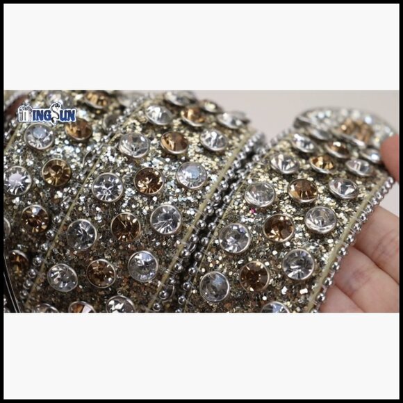 Microfiber Leather Rhinestone Belt for Men and Women main image 6